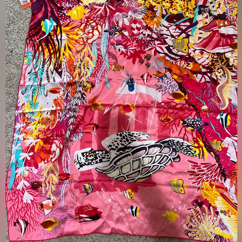 New Aurora under water Under the Wave Silk Scarf artisan art to‎ wear colorful